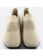 Béžové dámske nazúvacie športové topánky (XA157)