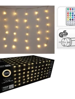VIANOČNÉ STROMČEKY VONKAJŠIE/VNÚTORNÉ SVETELNÉ ZÁVESY 144 LED 120X120CM S DIAĽKOVÝM OVLÁDANÍM TEPLÁ BIELA