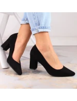 Sergio Leone W SK403A čierne semišové lodičky na ihlovom podpätku