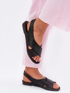 Zazoo 40407 Sandały Skórzane Damskie Czarne