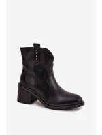 Brilynn Dámske zateplené členkové topánky na podpätku - čierne Brilynn Dámske zateplené členkové topánky na podpätku - čierne