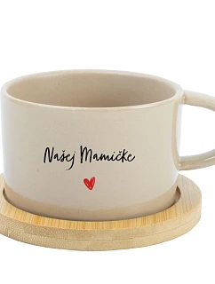 Našej mamičke – krémový hrnček s makrónkou, 200 ml