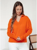 Dámsky oversize sveter VISTILLA orange FashionStreet MY2414 Dámsky oversize sveter VISTILLA orange FashionStreet MY2414