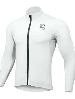 Cyklistická mikina Rockbros TLWT001 ROAD TO SKY, vetruodolná, zateplená, veľkosť L – biela