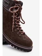 Zamszowe Ocieplane Botki Trapery Męskie Big Star OO174644 Hi-Poly System Brązowe