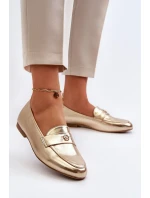 Dámske mokasíny na plochom podpätku Gold Sylvaine