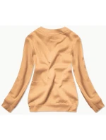 Dámska rebrovaná mikina s golierom v nude farbe (W01-160) Dámska rebrovaná mikina s golierom v nude farbe (W01-160)