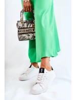 Damskie Skórzane Tenisówki BIG STAR HH274071 Biało-Czarne