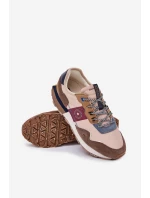 Zamszowe Sneakersy Męskie Na Platformie Big Star RR174475 Hi-Poly System Beżowe