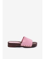 Ženské pantofle s zlatými sponami Růžové Ferinna