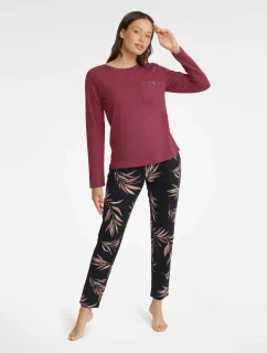 Záhradné pyžamo 40929-83X Bordó a čierna - Henderson Ladies