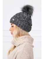 Čiapka K169 čierna+sivá