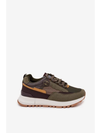 Buty Sportowe Sneakersy Męskie Big Star RR174280 HI-POLY SYSTEM Ciemnozielone