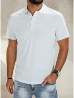 Pánske bavlnené polo tričko biele FashionStreet PX0514 Pánske bavlnené polo tričko biele FashionStreet PX0514