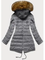 Dámska obojstranná zimná bunda army-grey (m-21508)