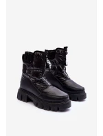 Wysokie Śniegowce Damskie Ocieplane Czarne Freoc