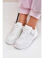 Buty Sportowe Sneakersy Damskie Z Eko Skóry Białe Telisiria