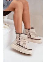 Dámske vyšívané snehule na platforme svetlo béžové Naleris Dámske vyšívané snehule na platforme svetlo béžové Naleris