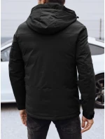 Pánska zimná bunda s kapucňou čierna FashionStreet TX4908 Pánska zimná bunda s kapucňou čierna FashionStreet TX4908