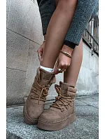 Dámske snehule na platforme so šnurovaním Big Star UU274190 Camel Dámske snehule na platforme so šnurovaním Big Star UU274190 Camel
