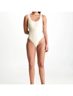 Dámske jednodielne plavky Monogram Rib KW0KW02151-PGA - Calvin Klein