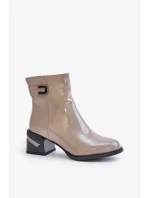 Čižmy na podpätku MR880-093 sivé - Krok vo veľkom štýle