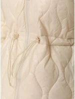 Dámska prešívaná bunda s kapucňou ecru FashionStreet TY5533 Dámska prešívaná bunda s kapucňou ecru FashionStreet TY5533