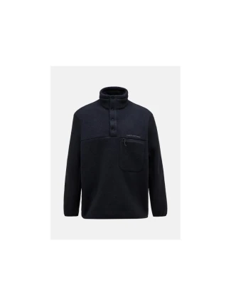 Mikina Peak Performance M Fleece Snap T-Neck Black