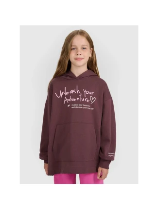 Dievčenská oversize mikina s kapucňou 4F 4FJRAW25TSWSF2429-51S