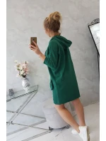 Šaty s kapucňou tmavo zelené
