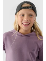 Dziewczęca Nierozpinana Bluza Z Kapturem Gładka Fioletowa 4F 4FJWMM00TSWSF1316-51S Dziewczęca Nierozpinana Bluza Z Kapturem Gładka Fioletowa 4F 4FJWMM00TSWSF1316-51S