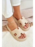 Piankowe Klapki Z Wycięciami Beżowe Neladith