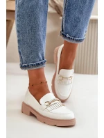 Dámske mokasíny W-16 White with beige - DAY-VINE Obuv