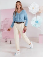 Dámske ležérne nohavice s opaskom SOFELIA svetložltá FashionStreet UY2507 Dámske ležérne nohavice s opaskom SOFELIA svetložltá FashionStreet UY2507