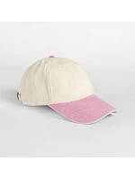 Beechfield B 673 6-panelová nízkoprofilová kontrastná čiapka s kšiltom 53.0673 prírodná/vintage dusky pink