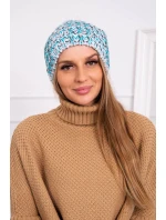 Dámska čiapka Lora K312 tyrkysová+sivá