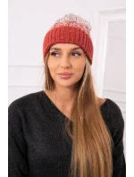 Dámska čiapka Samara K346 červená+béžová