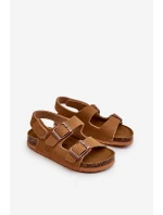 Sandałki Dziecięce Na Korkowej Platformie Zapinane Na Rzep Camel Rorria