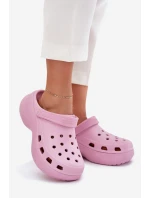 Piankowe Klapki Damskie Na Masywnej Podeszwie Big Star RR274A120 Różowe