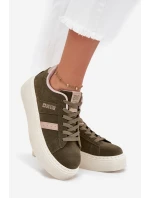 Sneakersy Damskie Na Platformie Big Star SS274349 Zielone