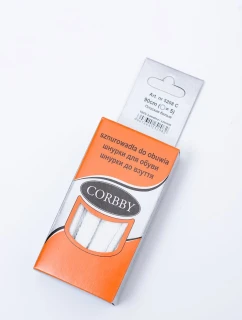 Biele ploché bavlnené šnurovanie Corbby