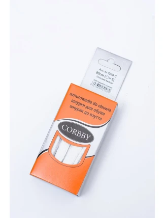 Biele ploché bavlnené šnurovanie Corbby