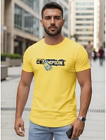 Pánske bavlnené tričko s potlačou žlté FashionStreet NX5017R Pánske bavlnené tričko s potlačou žlté FashionStreet NX5017R