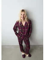 Dámske pyžamo typu boyfriend PW 01 X Checks – červené – TRIUMPH Dámske pyžamo typu boyfriend PW 01 X Checks – červené – TRIUMPH