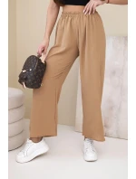 Široké nohavice camel