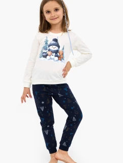 DIEVČENSKÉ DETSKÉ PYŽAMO DR 977/189 SNEHOVÝ DEŇ