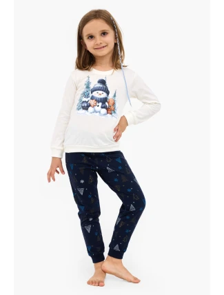 DIEVČENSKÉ DETSKÉ PYŽAMO DR 977/189 SNEHOVÝ DEŇ