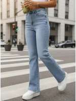 Dámske modré džínsy s vysokým pásom FashionStreet UY2913