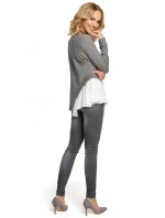 M333 Asymetrická vrstvená blúzka - šedá