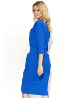 Dámske šaty s voľným strihom stredne dlhé modré - Modrá - Makadamové Dámske šaty s voľným strihom stredne dlhé modré - Modrá - Makadamové